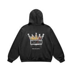 Crown Washed Effect Oversized Hoodie