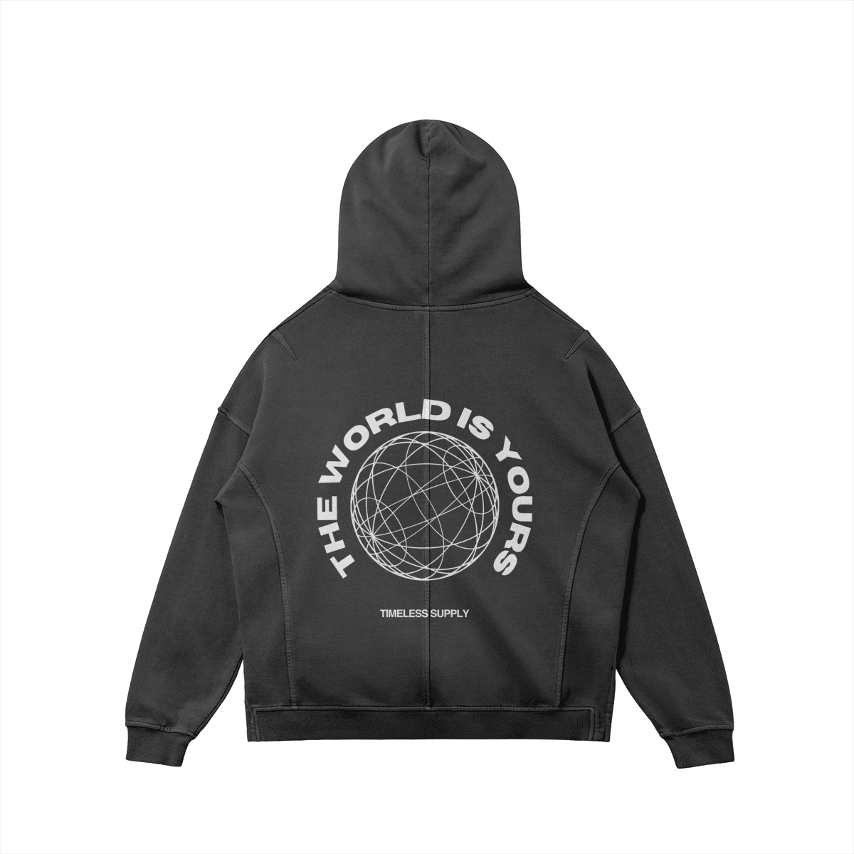 The World is Yours Hoodie - Black  - Back - Timeless Supply