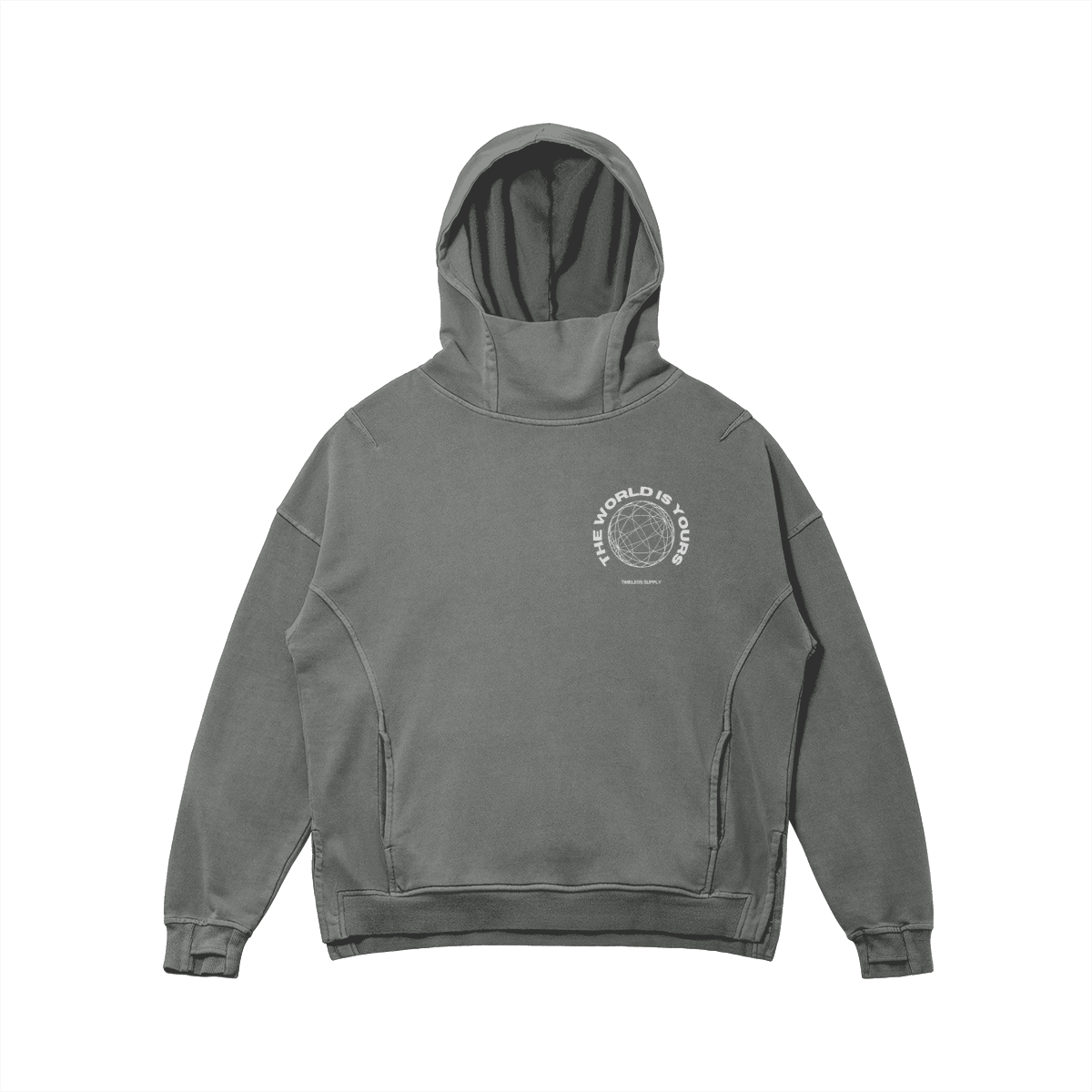 The World is Yours Hoodie - Grey - Front - Timeless Supply
